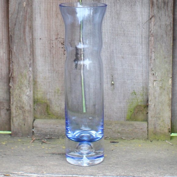 Bo Borgstrom Aseda Glassbruk Sweden Blue Glass Bamboo Vase excellent - Picture 1 of 8